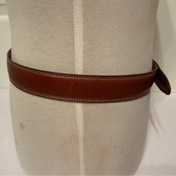COACH MENS BELT BRITISH TAN BROWN LEATHER BRASS BUCKLE SIZE 38 ACCESSORY USA - Picture 5 of 13